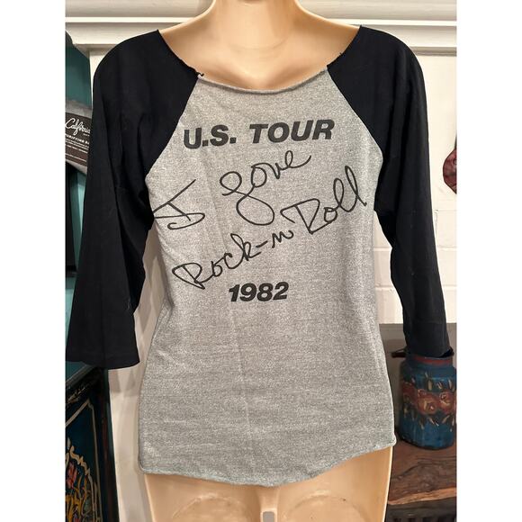 VINTAGE 80's EIGHTIES JOAN JETT & THE BLACKHEARTS RAGLAN TEE 1982 BAND TEE S - Picture 2 of 5